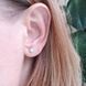 Серьги серебряные пуссеты Солнце с белым фианитом универсальные ВС-102р фото 3